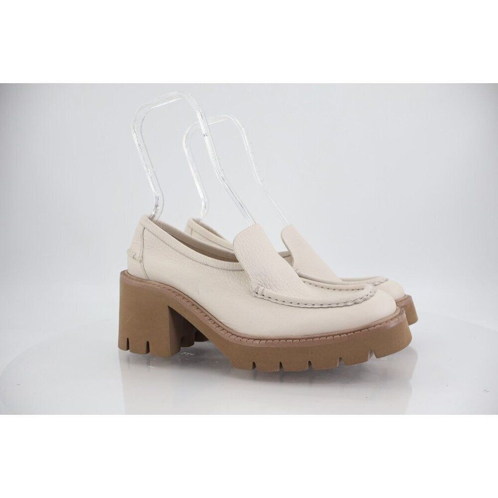 Pedro Garcia Zavanna Women 41 Cream Leather Loafer Platform Lug Sole Heels